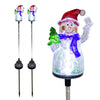 Alpine  2PK Solar Snowman Stake