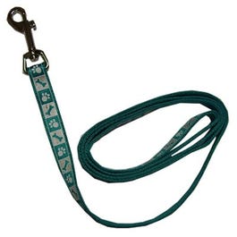 Lazer Brite Dog Leash, Reflective, Teal, 5/8-In. x 4-Ft.