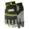 Max Performance Work Gloves, Synthetic Palm With Gel Insert, Black & Gray, Men's Medium