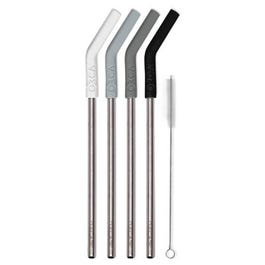 Metal Straws, Gray, 4-Pk.